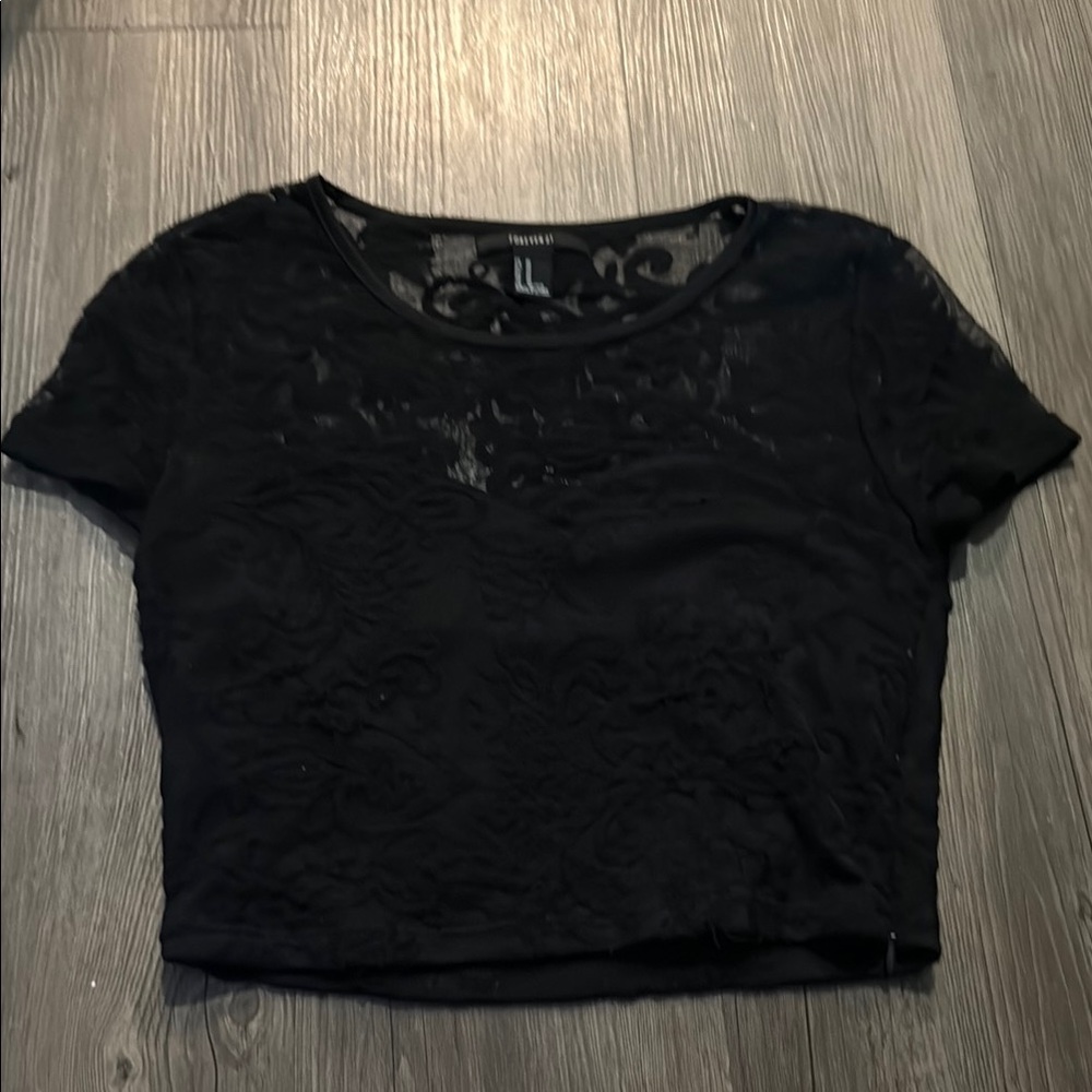 Forever 21 Lace Black Crop Top